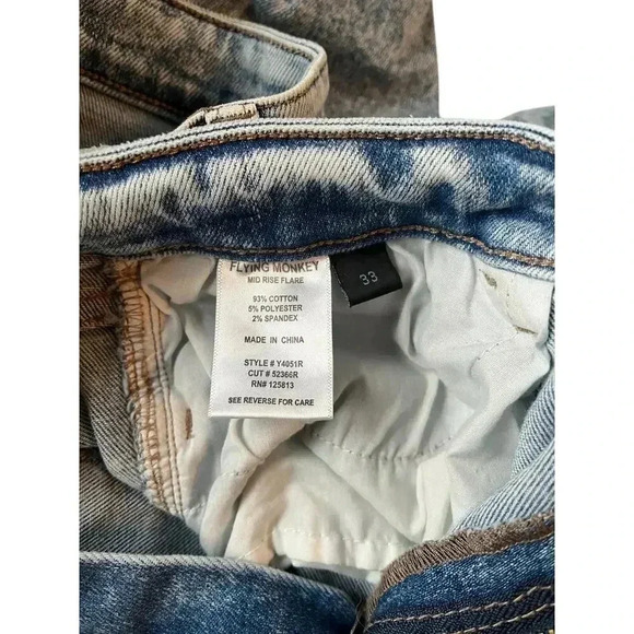 Flying Monkey Women’s Mid Rise Flare Jeans Size 33 - Picture 8 of 9
